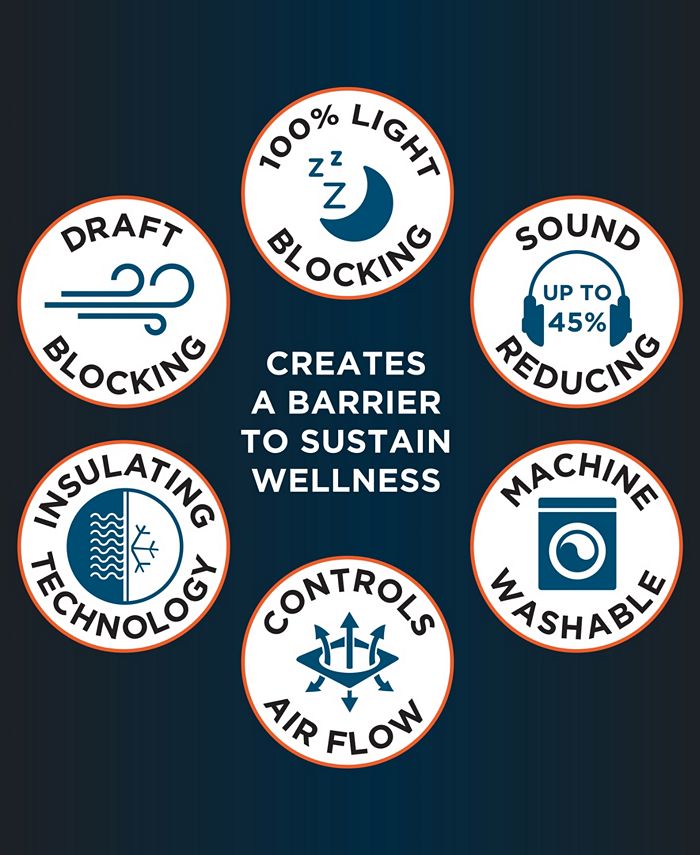 Sun Zero Channing Grid Texture Blackout Grommet Curtain Panel, 63" x 50