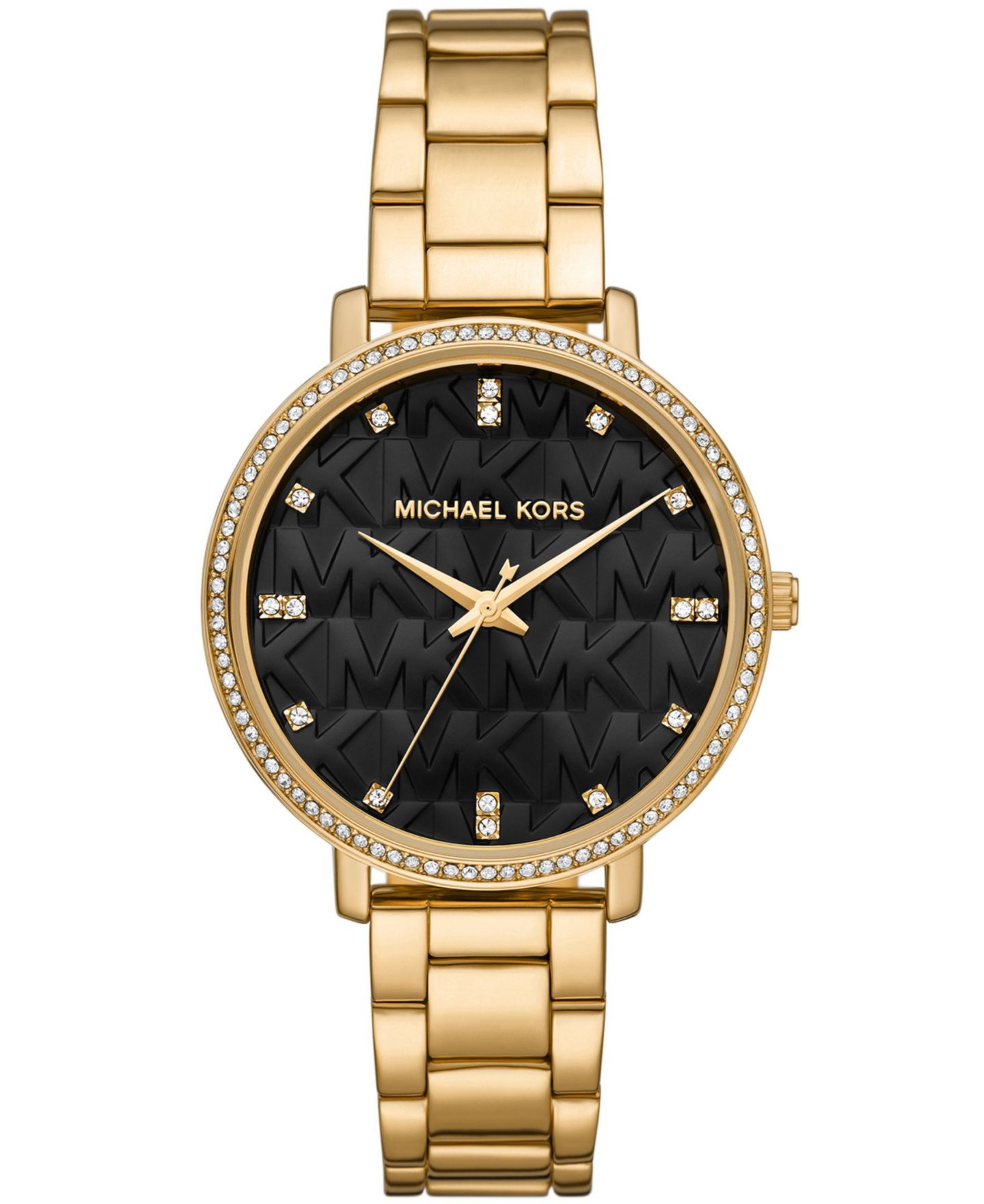 Женские часы Michael Kors Pyper с тремя стрелками, золотистый стальной браслет, 38 мм, цвет: Золотой — фото 1