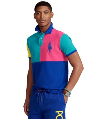 custom slim fit big pony mesh polo shirt