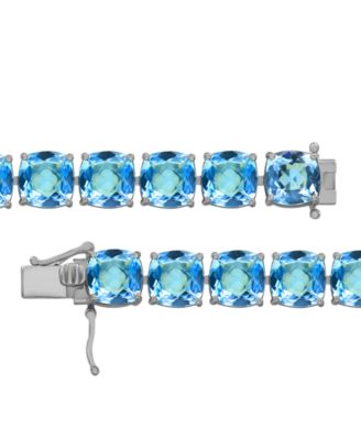 Blue Topaz Cushion Tennis Bracelet (47 ct. t.w.) in Sterling Silver (Also in Amethyst & Citrine)
