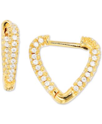 Macy's - Cubic Zirconia Heart Hoop Earrings