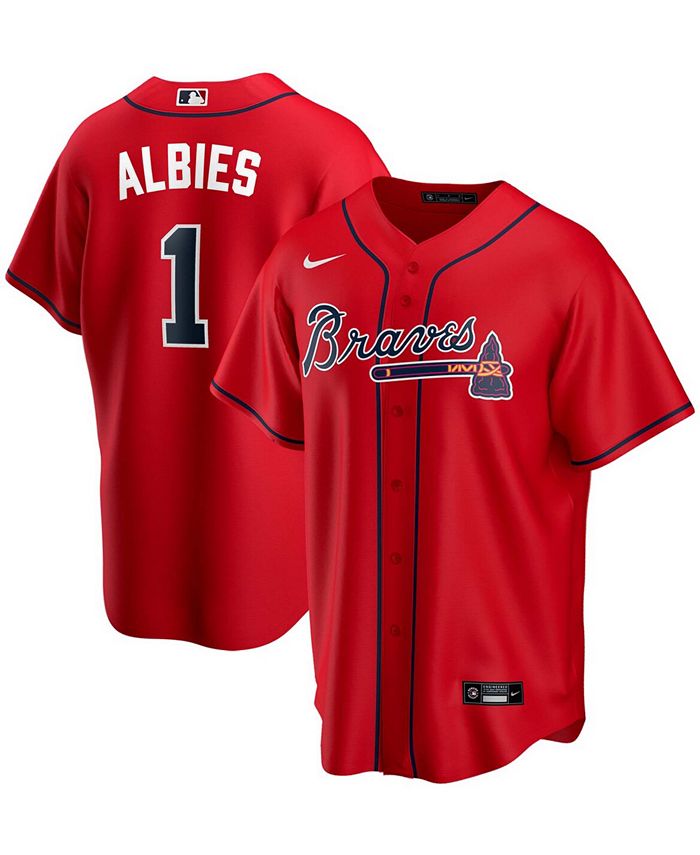 Nike Men's Ozzie Albies Red Atlanta Braves Alternate Replica Player Name  Jersey - Macy's