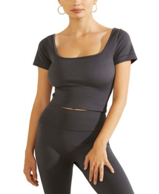 GUESS - Alma Scoop-Neck Crop Top
