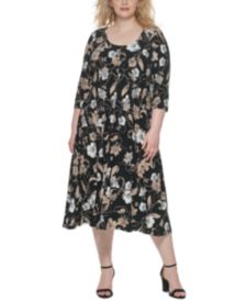 Plus Size Printed Midi Dress