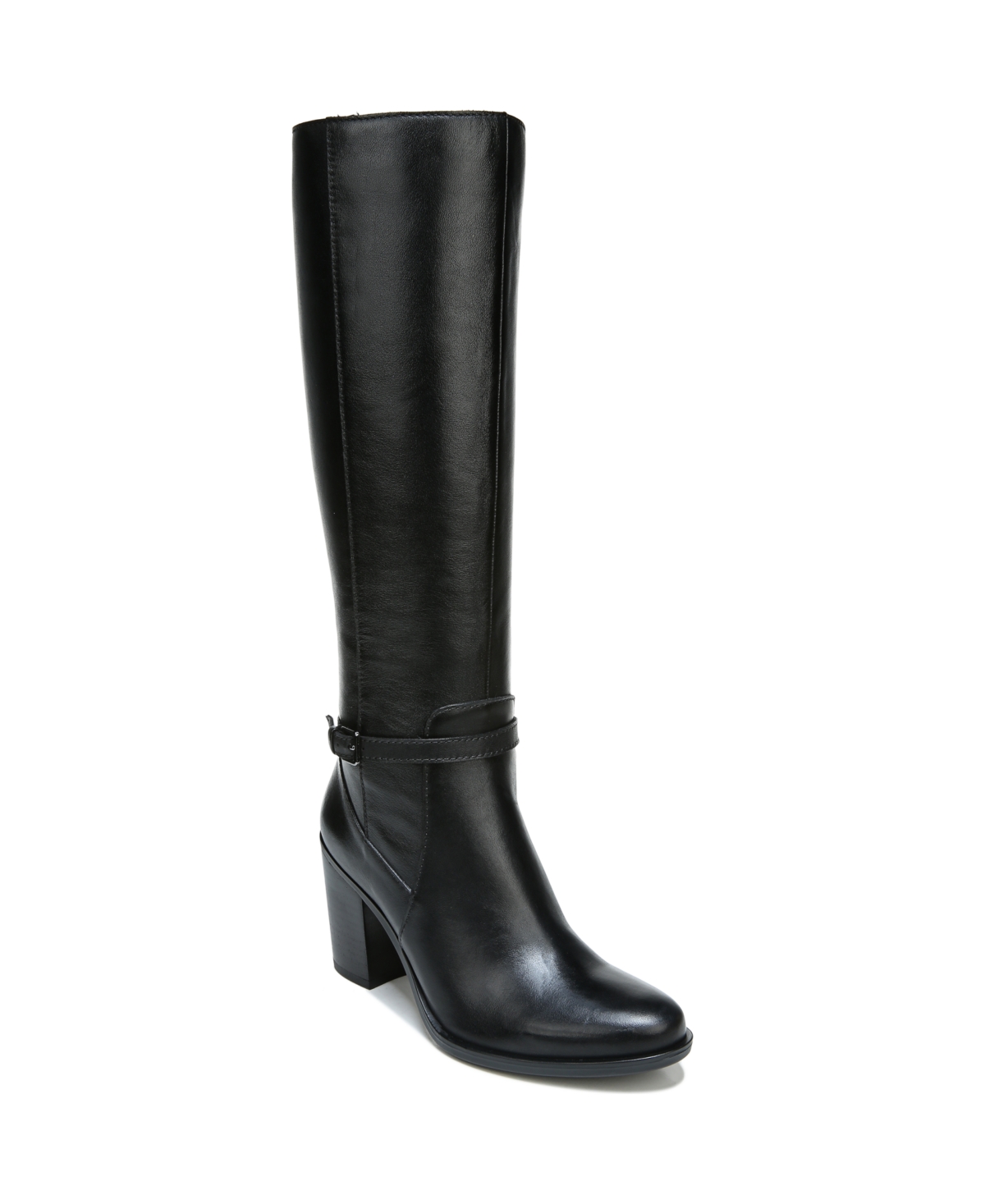 Kalina Narrow Calf High Shaft Boots - Black Leather