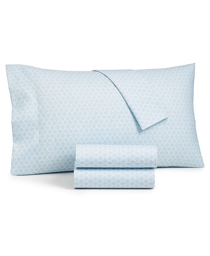 Martha Stewart Collection Printed Microfiber 4 Pc. Sheet Set