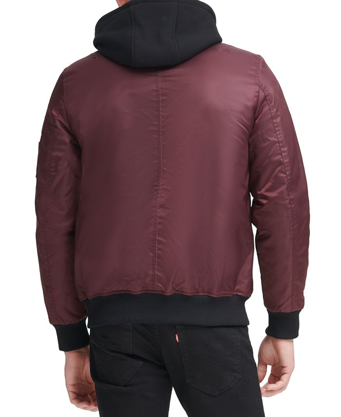 GUESS Men's Bomber Jacket with Removable Hooded Inset & Reviews Coats