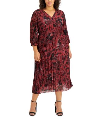 Taylor Plus Size Pleated Maxi Dress - Macy's