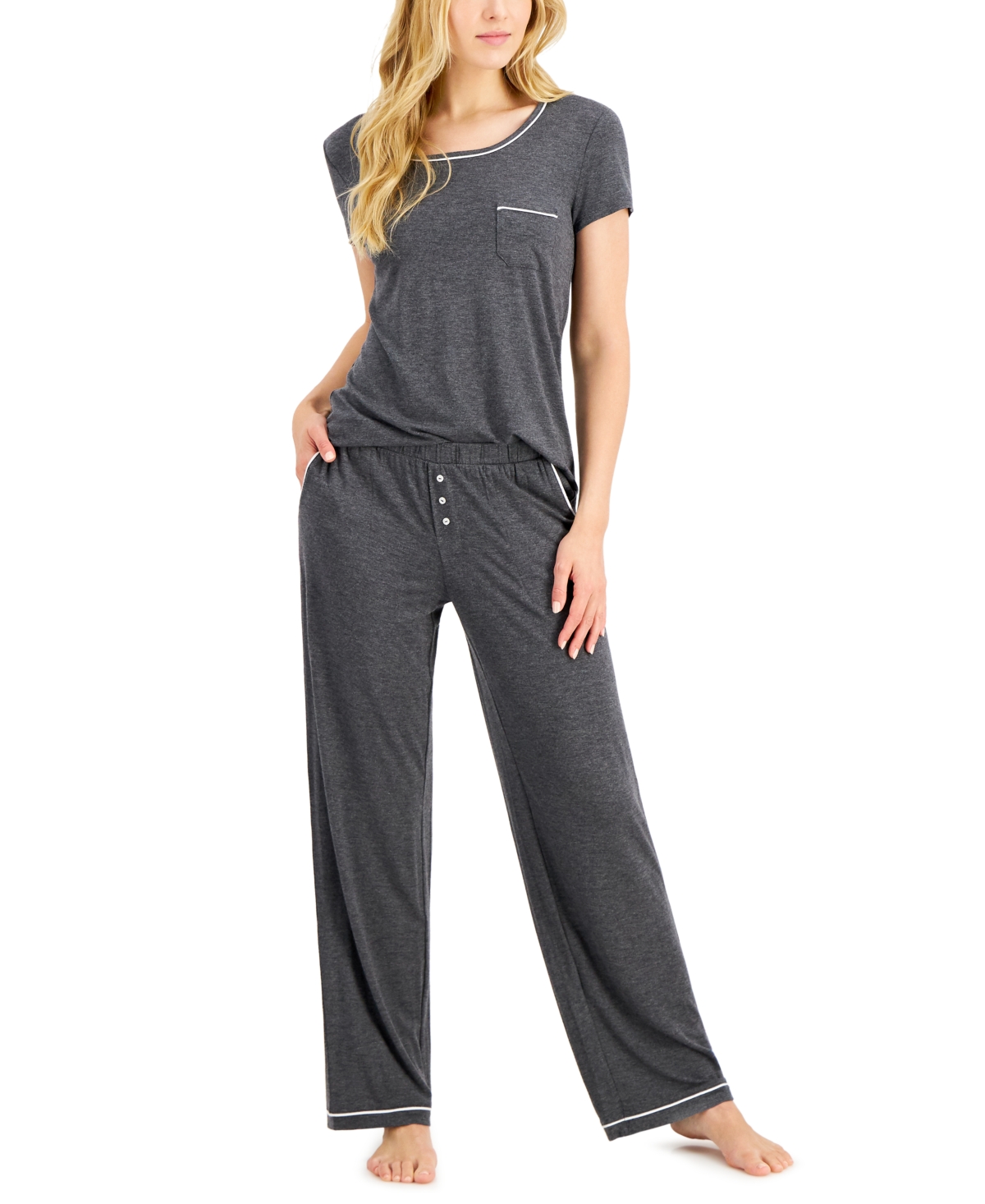 Alfani Women's Ultra-Soft Pajama Set, Created for Macy's