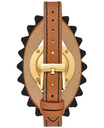 Tory Burch Women's Brown Leather Strap Watch 27mm - Macy's