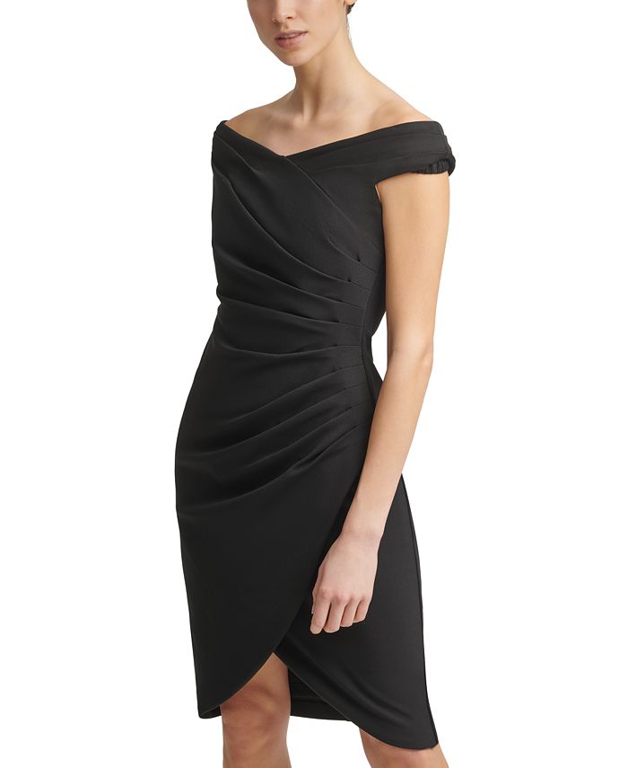 off the shoulder ruched