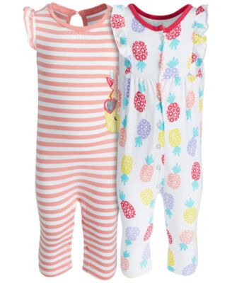 Baby Girls 2-Piece Printed Romper Set 
