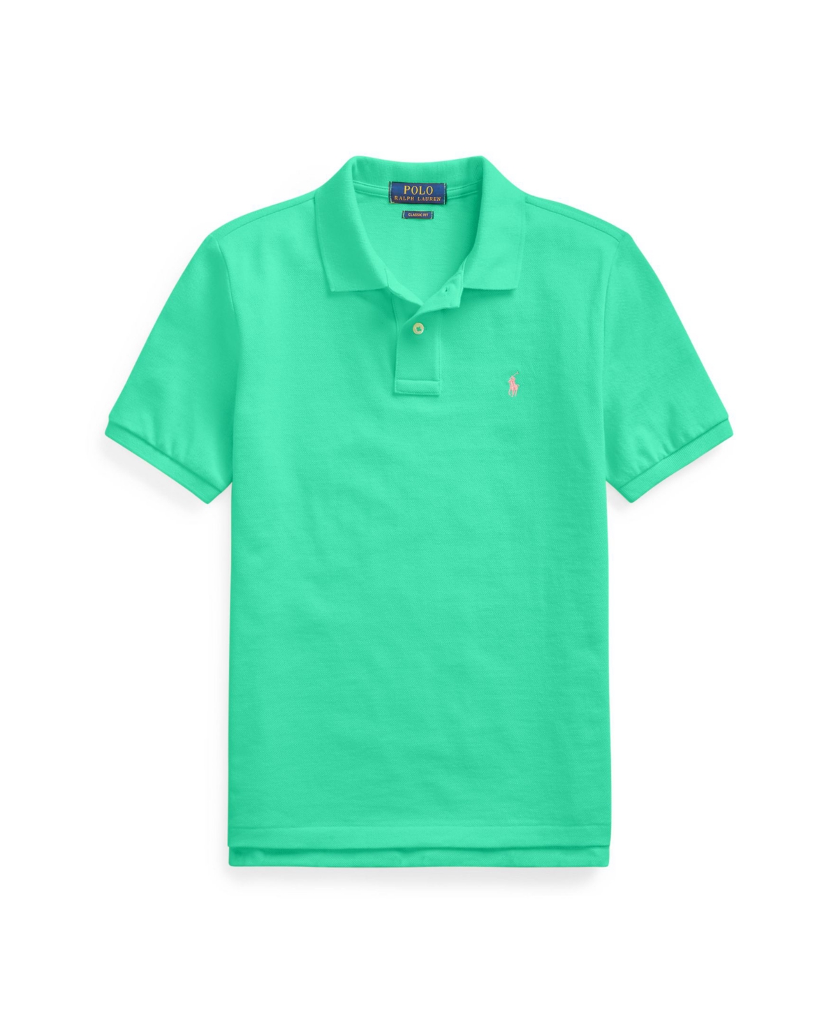 Shop Polo Ralph Lauren Big Boys Cotton Mesh Logo Polo Shirt In Sunset Green