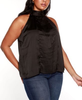 white halter top plus size
