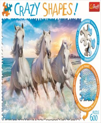 Crazy Shape Jigsaw Puzzle Horses Gallop Among The Waves, 600 Pieces