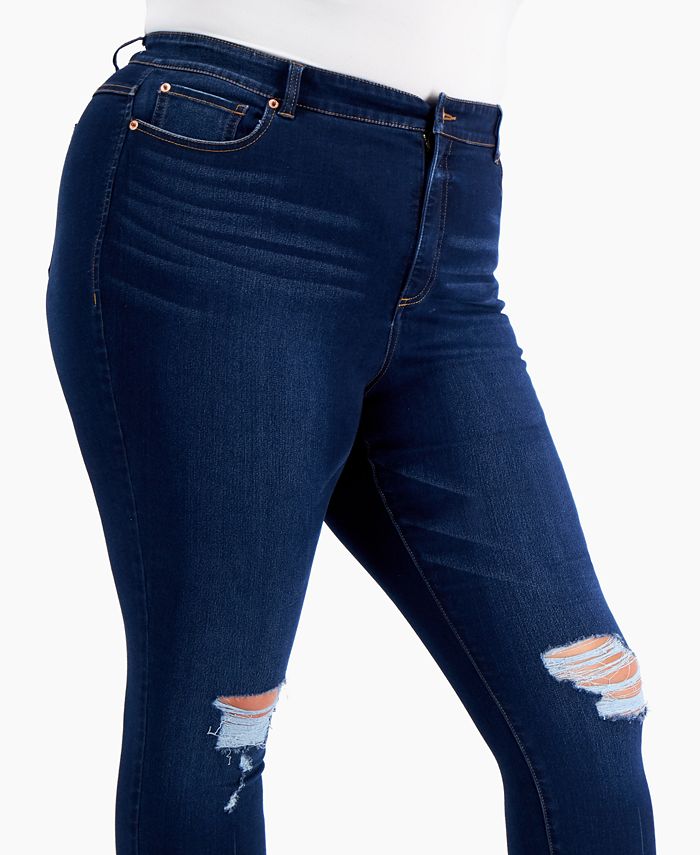 INC International Concepts Plus Size Destructed Essex Skinny Ankle