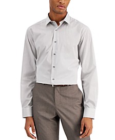$278 Michelsons Men Slim-Fit White Long-Sleeve Button Cotton Dress Shirt Size L 
