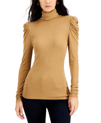 Puff-Sleeve Turtleneck 
