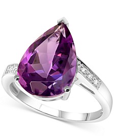 Amethyst (4-1/2 ct. t.w.) & Diamond Accent Statement Ring in 14k White Gold