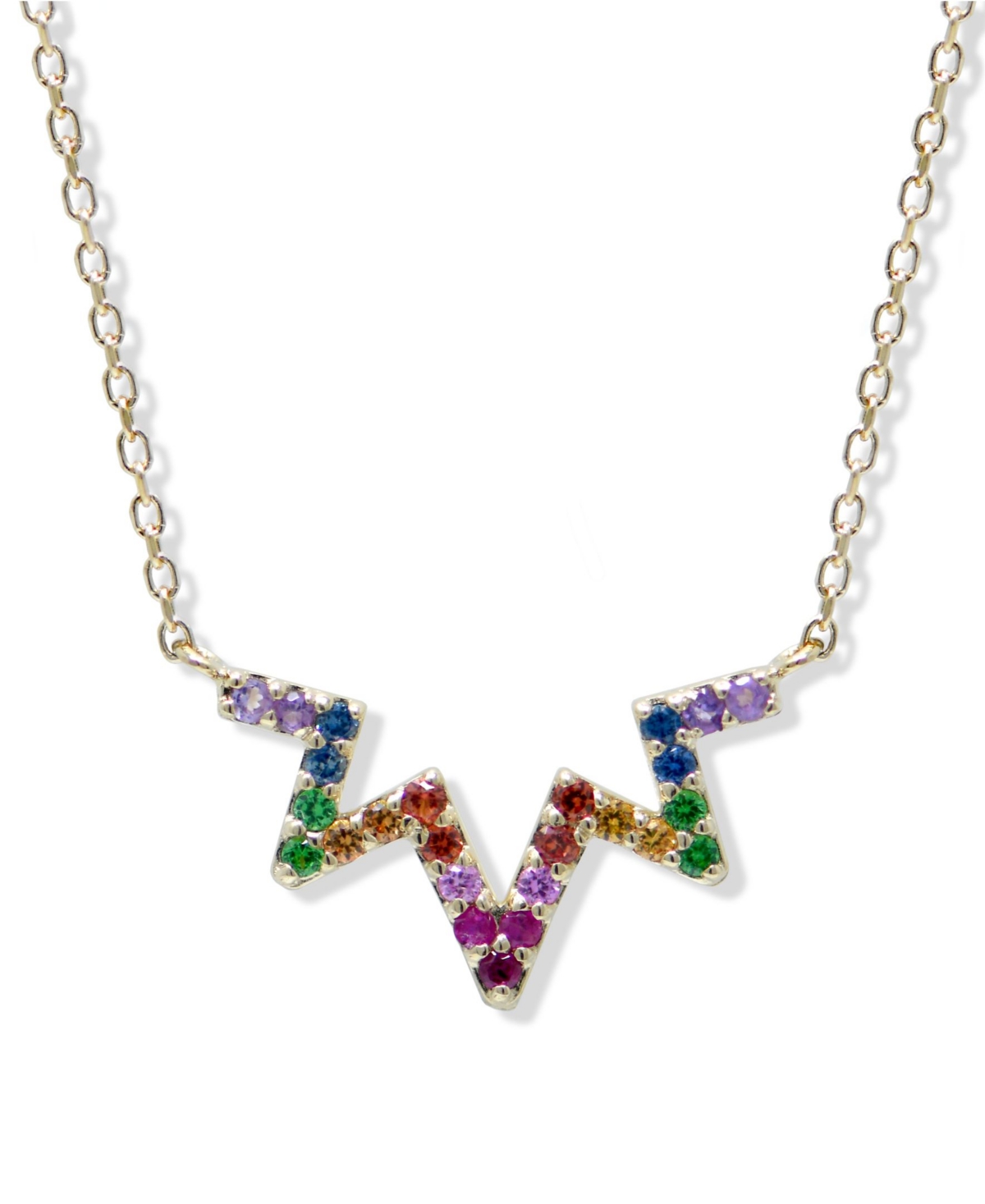 Anzie Aztec Starburst Rainbow Zig Zag Necklace