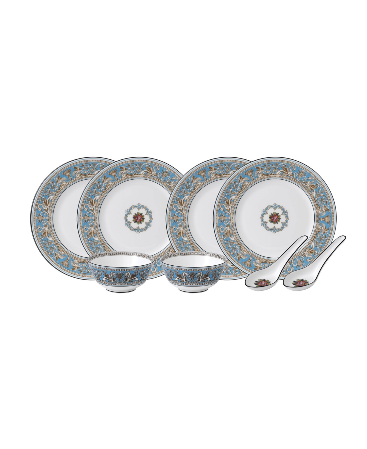 Shop Wedgwood Florentine Turquoise 8 Piece Dining Set In Multi