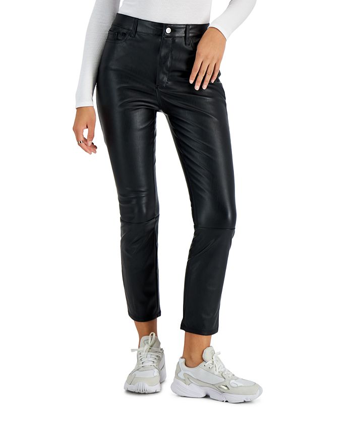 Tinseltown Juniors' Faux-Leather Straight-Leg Pants, Created for Macy's -  Macy's