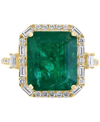 EFFY&reg; Emerald (5-1/2 ct. t.w.) & Diamond (1/2 ct. t.w.) Statement Ring in 14k Gold or 14k White Gold