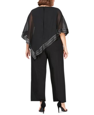 Plus Size Asymmetrical-Overlay Jumpsuit  