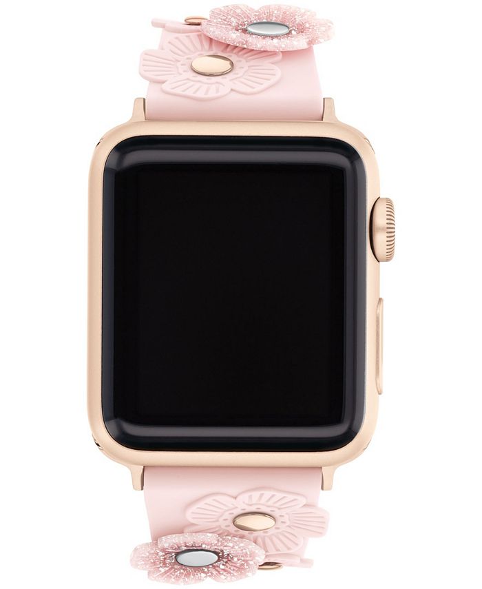 COACH Women's Rose Blush Rubber 38/40/41mm Apple Watch Band & Reviews - All Fashion Jewelry - & Watches - Macy's