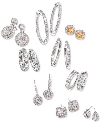 Macy's - Diamond Dangle Drop Earrings in 14k White Gold (1 ct. t.w.)
