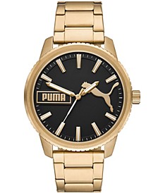 Men's Ultra Fresh Gold-Tone Stainless Steel Bracelet Watch, 46mm