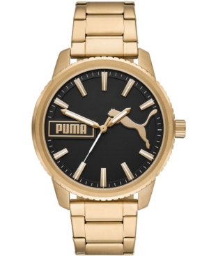 PUMA MEN'S ULTRA FRESH GOLD-TONE STAINLESS STEEL BRACELET WATCH, 46MM
