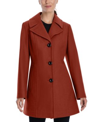 Anne Klein Single-Breasted Peacoat - Macy's