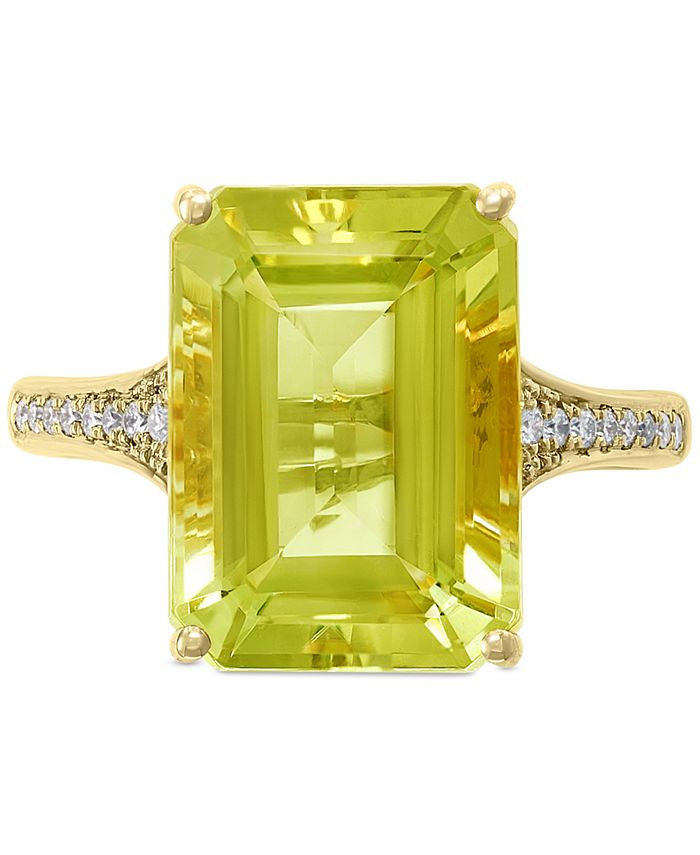 EFFY Collection - Lemon Quartz (7-1/8 ct. t.w.) & Diamond (1/8 ct. t.w.) Ring in 14k Gold