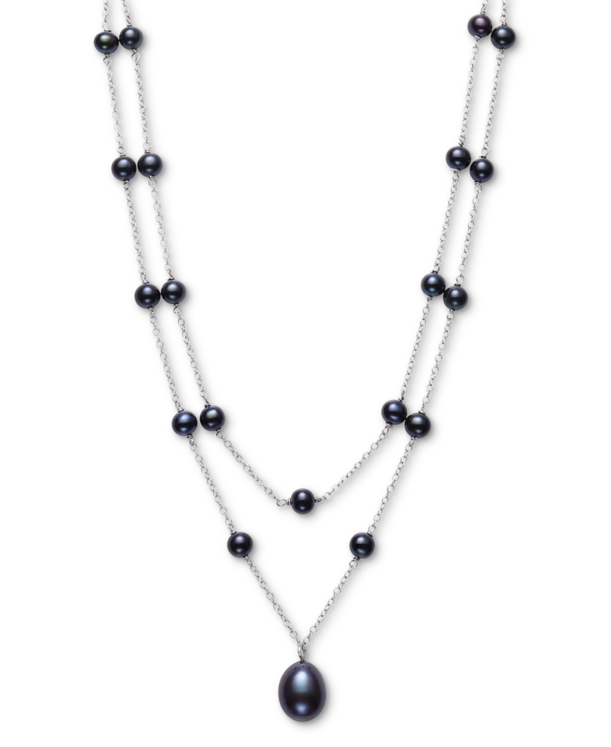 Belle de Mer Cultured Freshwater Pearl 5 6mm 9 10mm 16 Layered Necklace in Sterling Silver Smart Closet