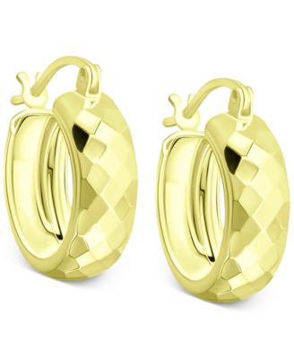 Faceted Small Hoop Earrings, 15mm, Created for Macy's
