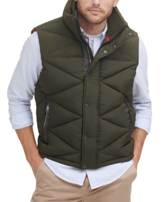 men's olive quilted vest