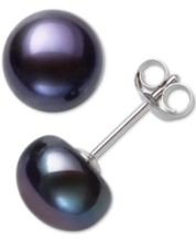 Macy's black new arrivals pearl earrings
