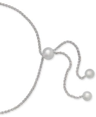 Diamond Sideways Cross Bolo Bracelet (1/6 ct. t.w.) in 14k White Gold, Created for Macy's