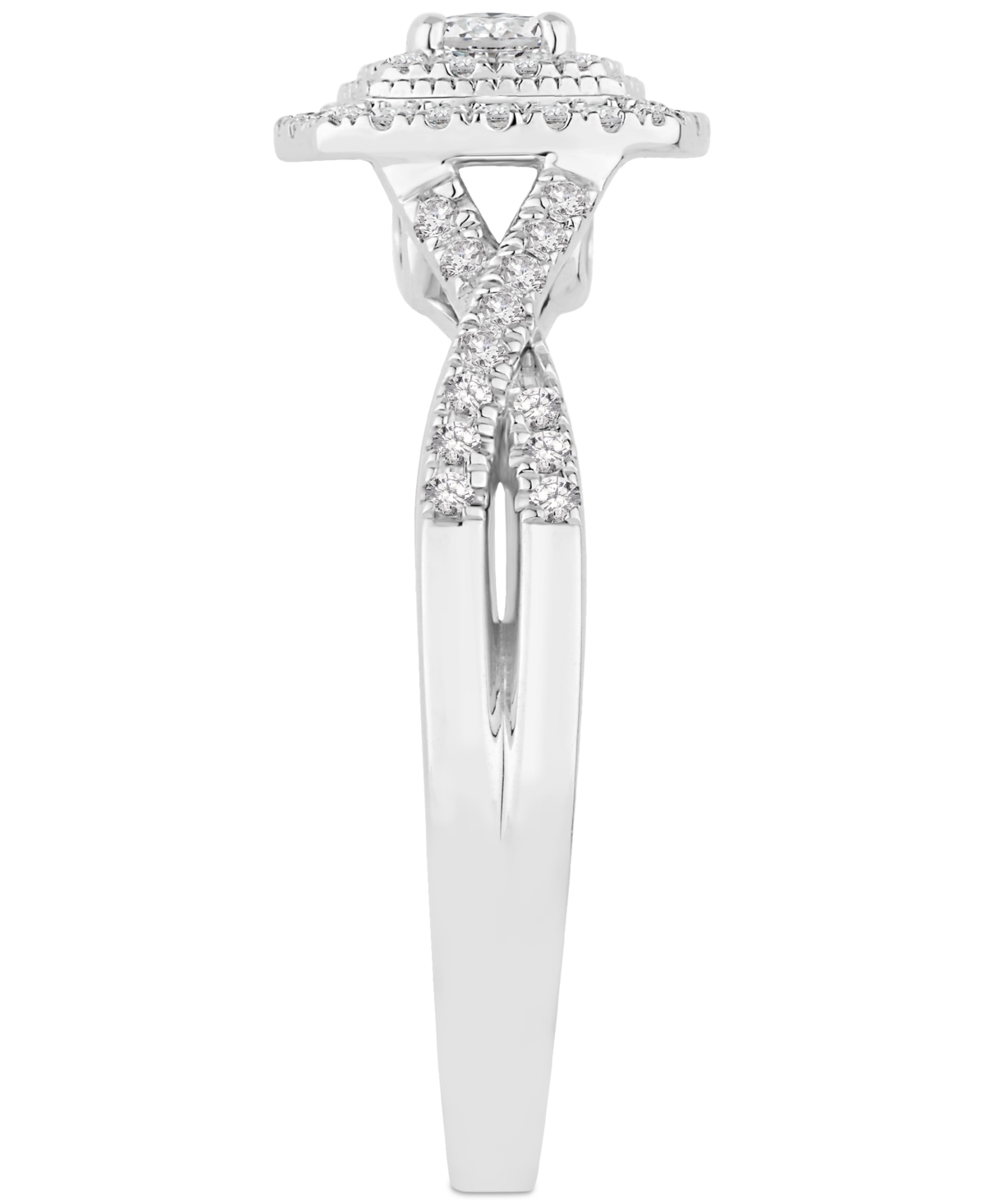 Diamond Cushion Halo Twist Bridal Set (5/8 ct. t.w.) in 14k- White Gold