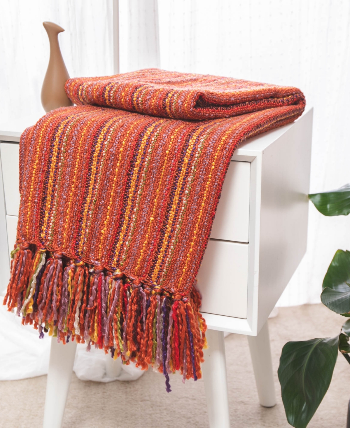 Happycare Textiles Colorful Woven Home Throw, 60" x 50"