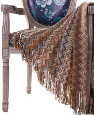 Multi-Color Chevron Pattern Throw, 60" x 50"