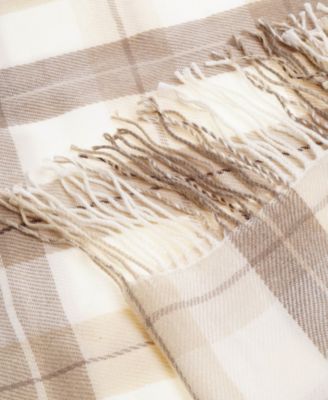 Yarn-Dyed Woven Plaid Fringe Throw, 60" x 50"