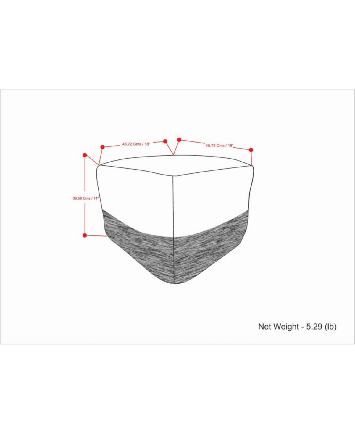 Macie Square Woven Outdoor and Indoor Pouf - Gray and White