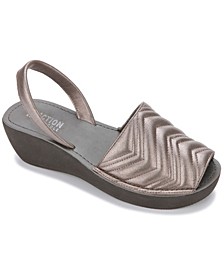Women's Fine Glass Quilted Wedge Sandals