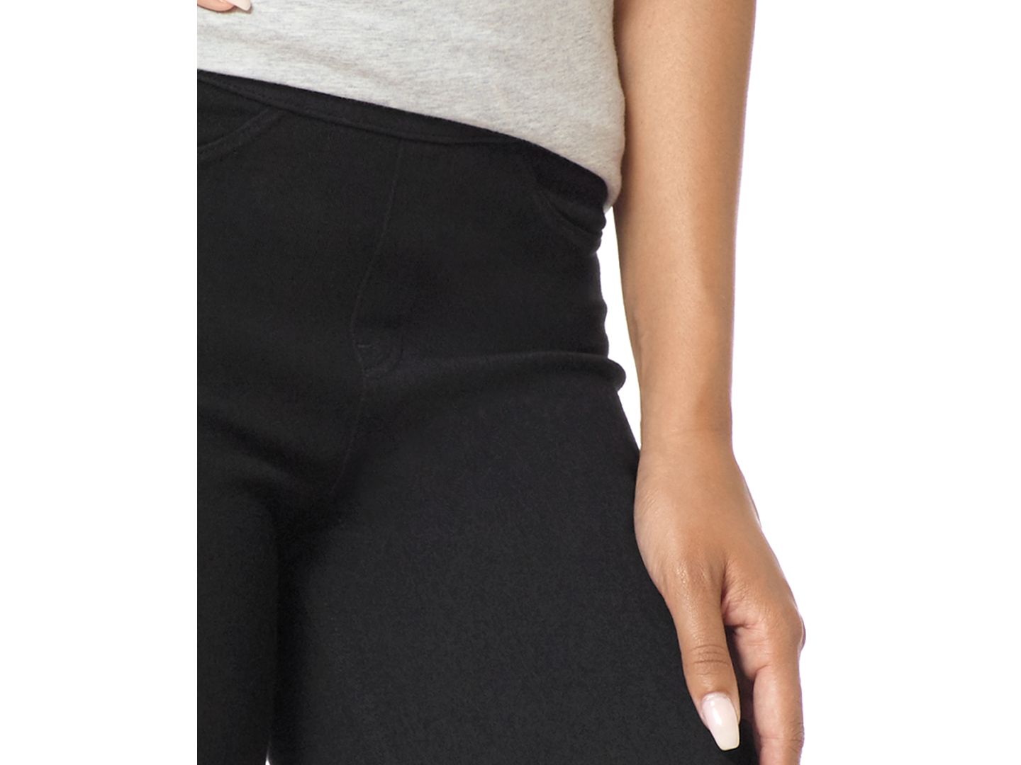 Женские леггинсы Hue Classic Stretch Denim Leggings, Regular & Plus Sizes, цвет: Чёрный — фото 3