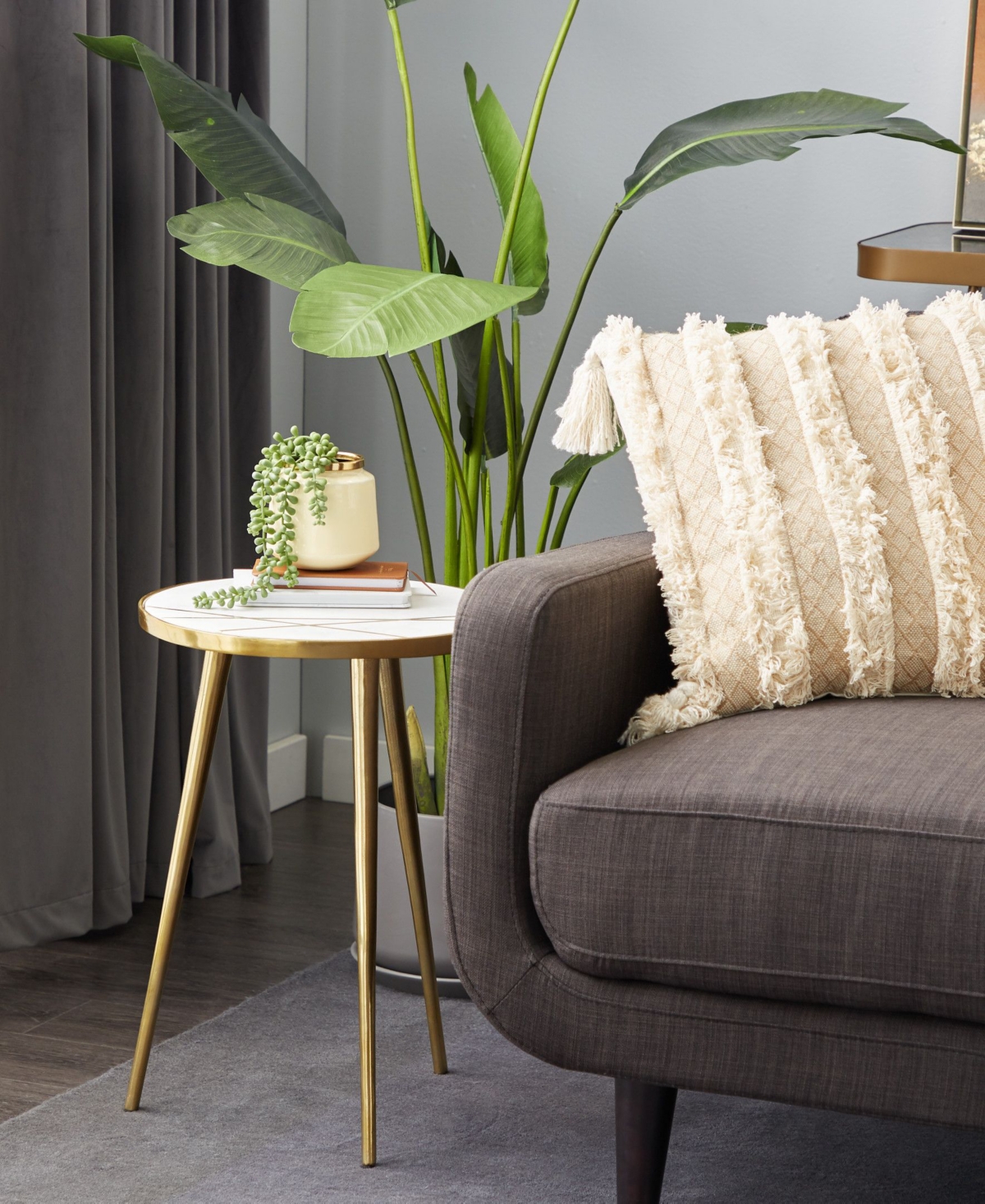 Aluminum Modern Coffee Table - Gold-Tone