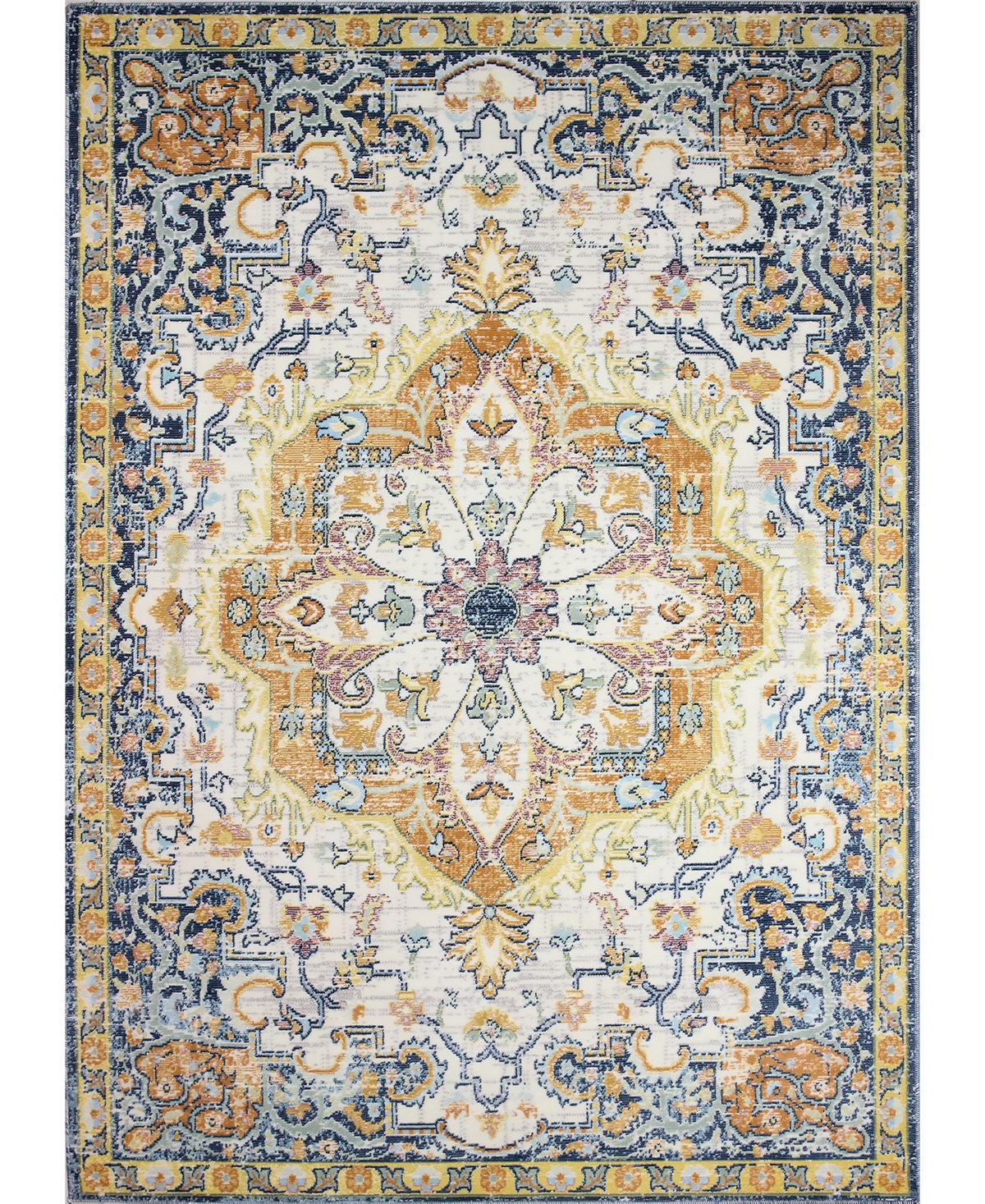 Bb Rugs Lipara LIP702 8'6in x 11'6in Area Rug - Ivory, Navy
