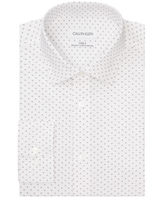 Calvin Klein - Men's Steel Regular-Fit Allover Print Performance Stretch Dress Shirt