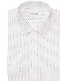 Men's Steel Regular-Fit Allover Print Performance Stretch Dress Shirt